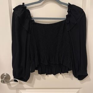 Black Cropped long sleeve Zara Blouse